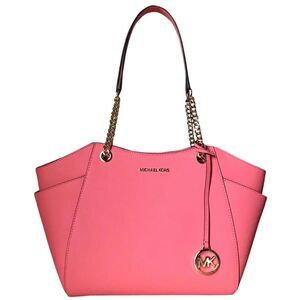 Michael Kors Jet Set Large Saffiano Leather Shoulder Bag Pink